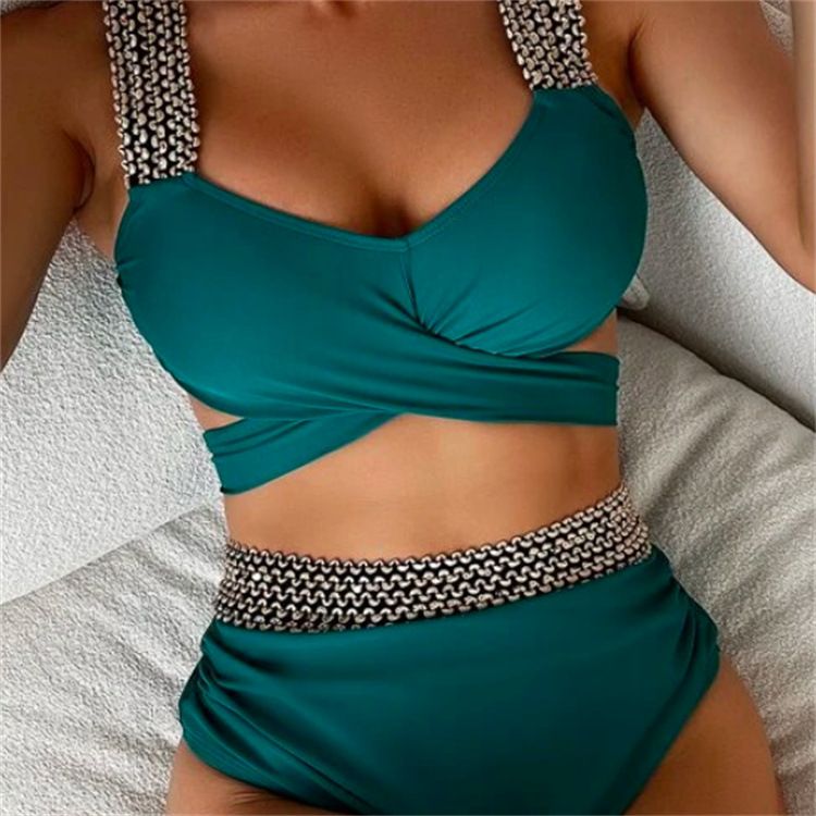 【 Monthly Sales Of 100000+】 New Women's Detachable Chest Cushion Bikini Split Swimsuit_voghion.com