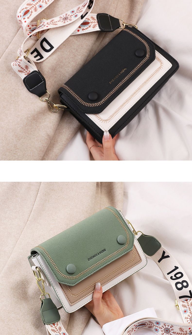 Valentine's Day gift small bag for women summer new fashion shoulder bag niche wide shoulder strap messenger bag_voghion.com