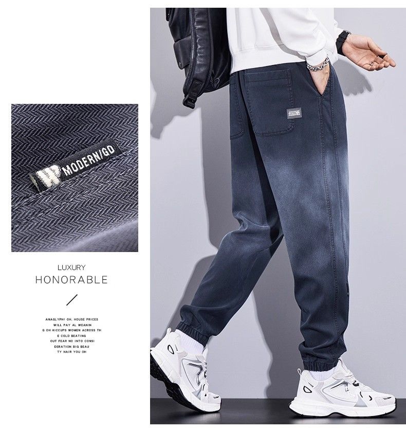 Pantalon de jogging décontracté pour homme avec doublure polaire, poignets élastiques, design multi-poches, mélange de coton confortable pour l'automne et l'hiver_voghion.com