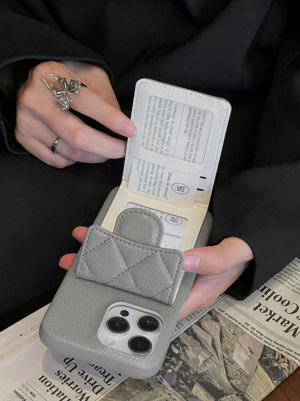 Mobile phone case iphone15pro max mobile phone case litchi pattern card 14pro diagonal card holder 13p/12 Xiaohongshu_voghion.com