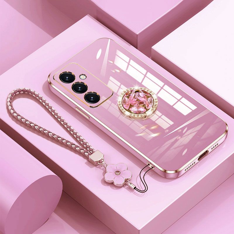 A 15 25 Case Luxury With Holder,Diamond Ring Case For Samsung Galaxy A25 A55 A15 16 5G Shockproof Case S23 FE Cover With Lanyard_voghion.com
