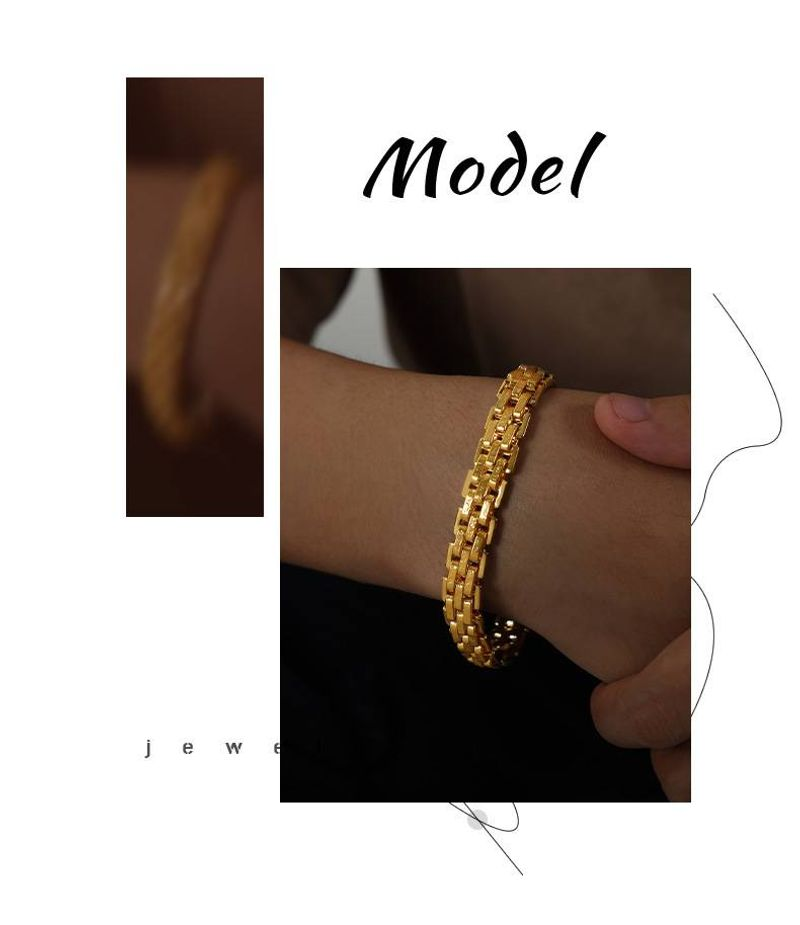 Mëttelalterleche Stil, einfach a villfälteg, High-End Accessoiren, robust texturéiert Auerbanddesign, Titanstol Gold_voghion.com