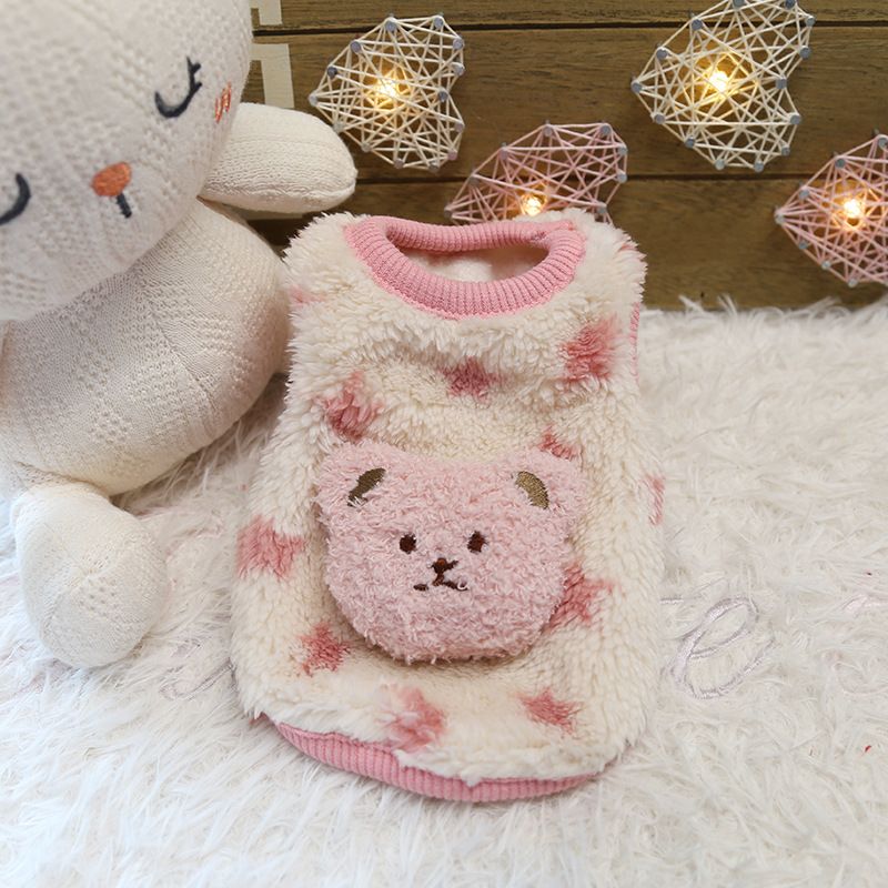 Petstyle Little Snow Leopard Bear Hund Niedliche Fleece-Kleidung für Welpen und Kätzchen, Neugeborene Katze_voghion.com