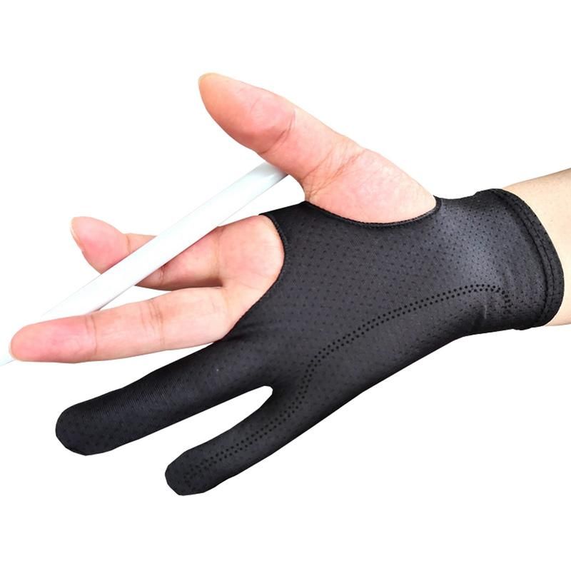 Guanto anti-incrostazione per tavoletta grafica e pittura anti-touch a due dita, destro e sinistro, per schermo iPad_voghion.com