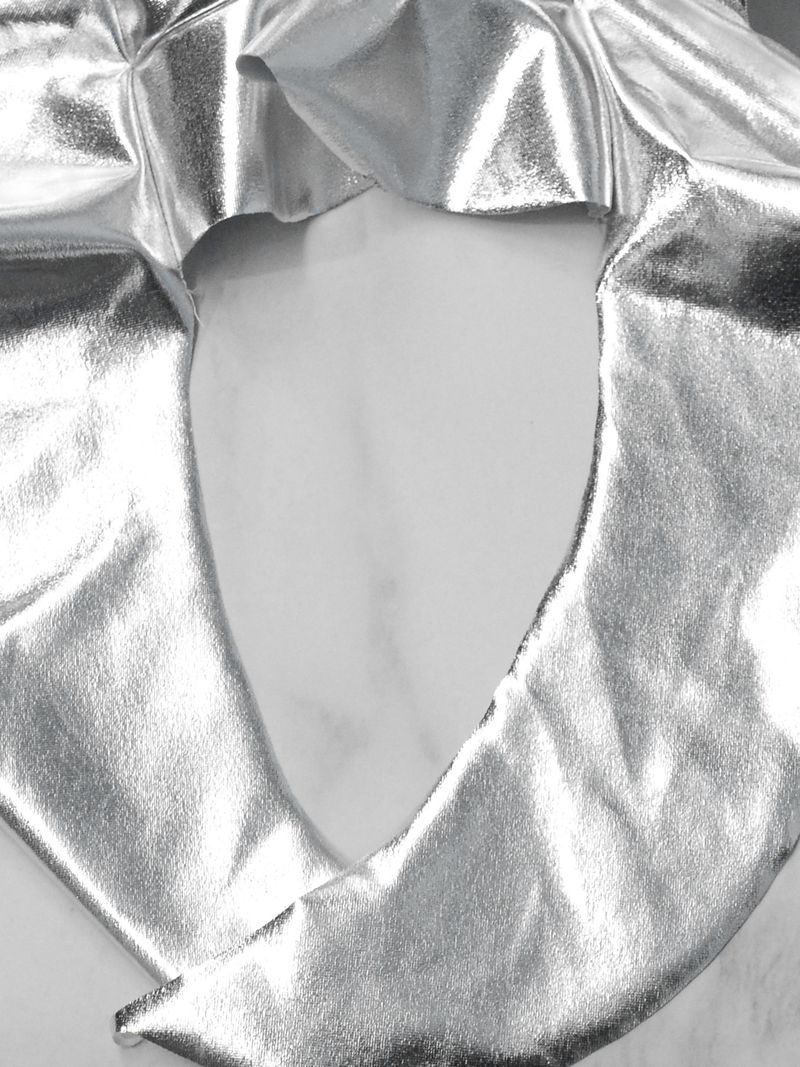 Gonna a coda di pesce in PU riflettente con nappa a nastro stile caldo da donna, gonna leggermente elastica e irregolare, gonna a mezza lunghezza, gonna alla moda_voghion.com