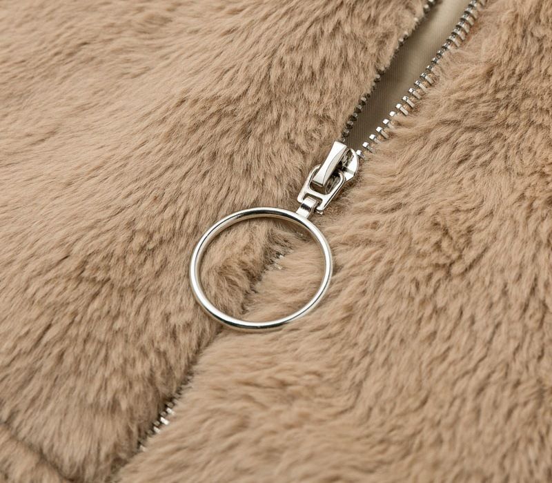 Women's Clothing autumn and winter rabbit fur zipper cardigan plush warm jacket_voghion.com