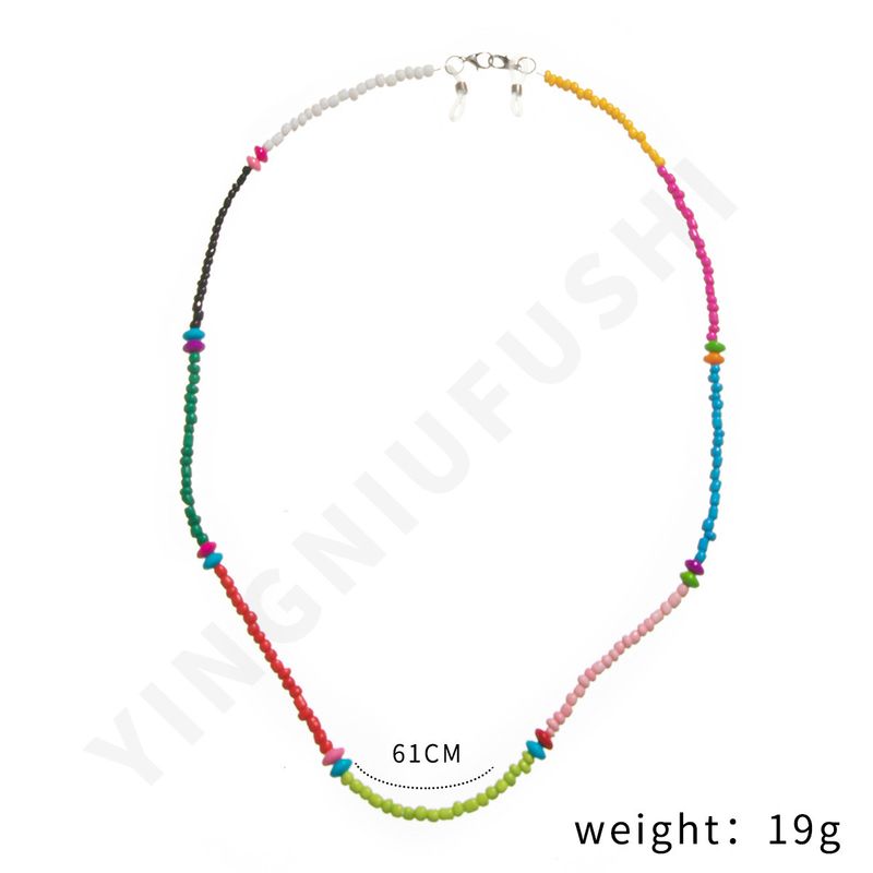Cinturino per occhiali da collo con catena di cristallo colorata per maschera alla moda_voghion.com