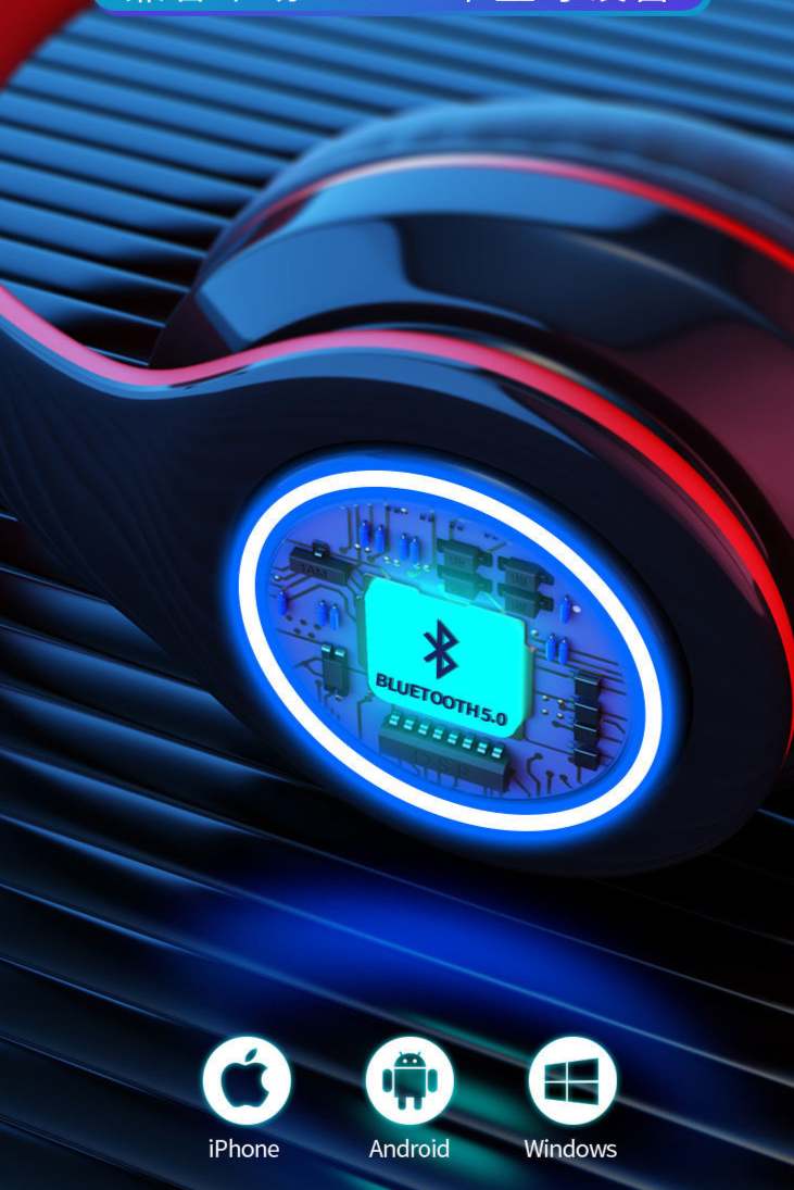 Hot-Selling Cross-Border Head-Mounted B39 Bluetooth UV Luminous Stereo Sound Sports Headset_voghion.com