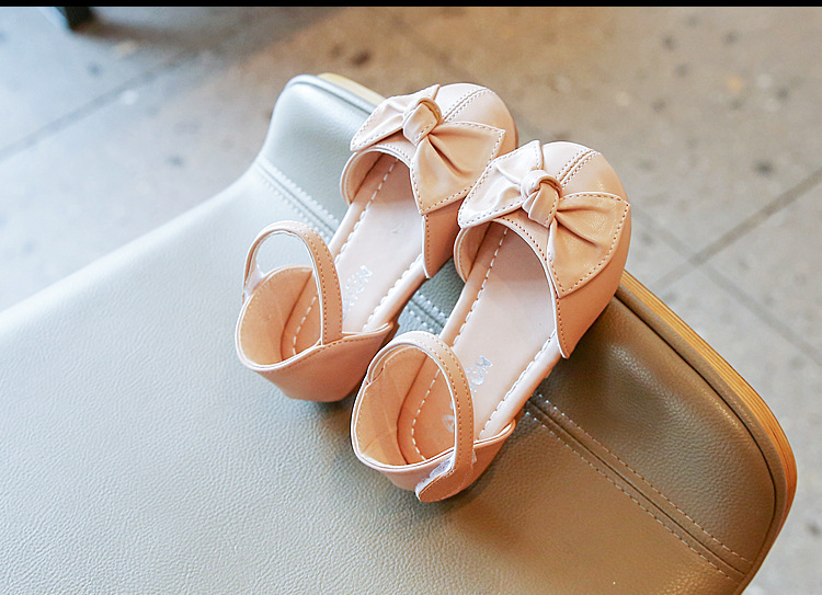 2024 primavera/verão nova edição coreana meia sandálias da menina do bebê arco princesa couro moda sapatos casuais_voghion.com