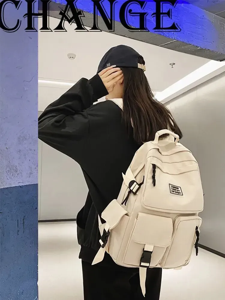 Eine Ladung universeller Nylon-Freizeittaschen mit vielen Fächern für Damen und Herren, großem Fassungsvermögen, einfachem Design, Schultasche mit Einsatz und Schnalle, Computer_voghion.com