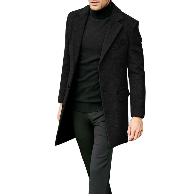 Autumn And Winter Long Double-breasted Trench Coat Men's Woolen Coat, British Men's Long-sleeved Woolen Coat Autumn Trend Suit_voghion.com