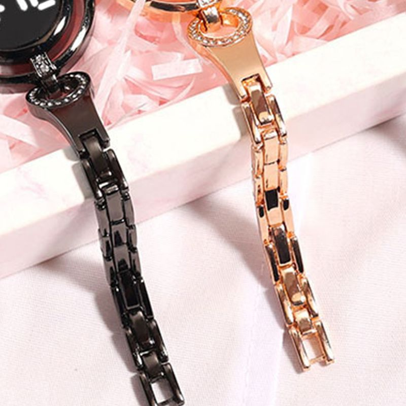 Yamaler Women Wristwatch Round Dial LED Night Light Touch Screen Accurate Time Display Scratch-resistant Smooth Surface_voghion.com