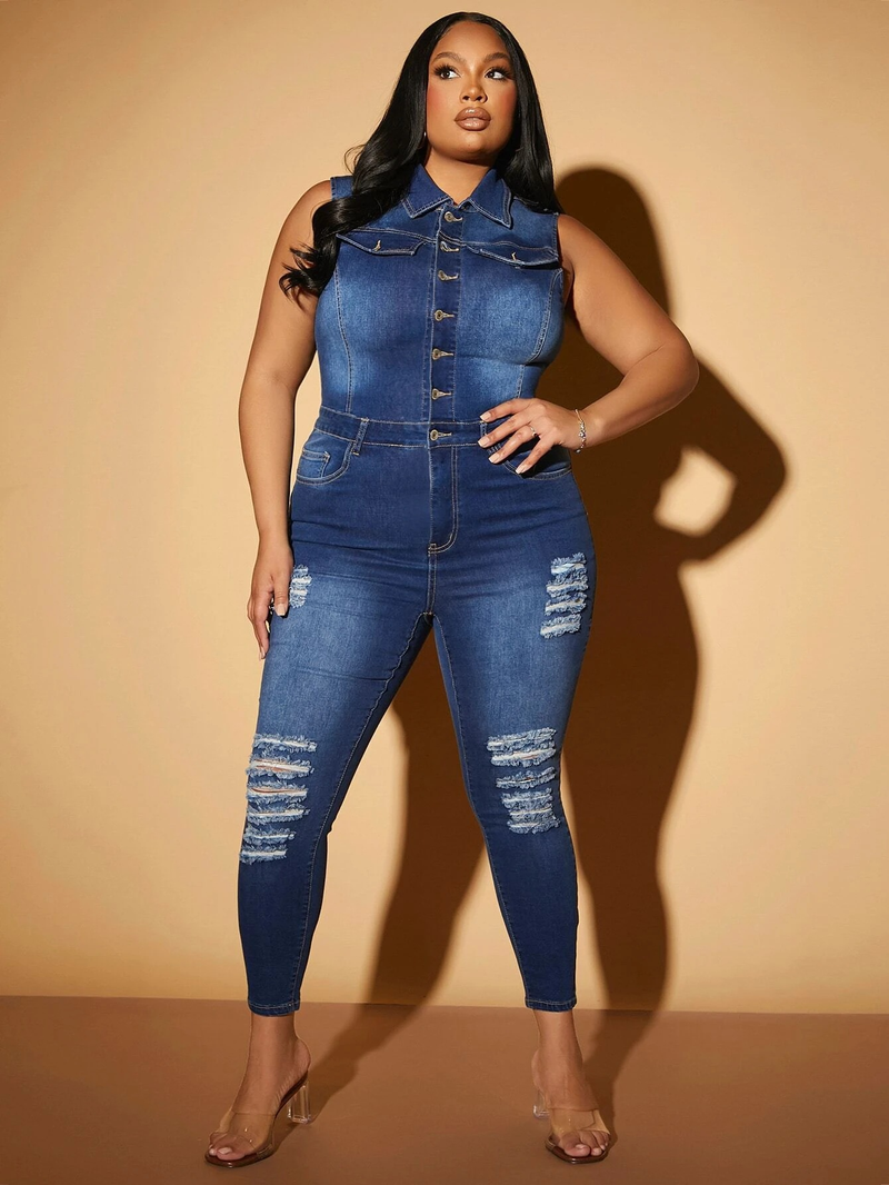Dammode sexiga mode denim rippade byxor_voghion.com