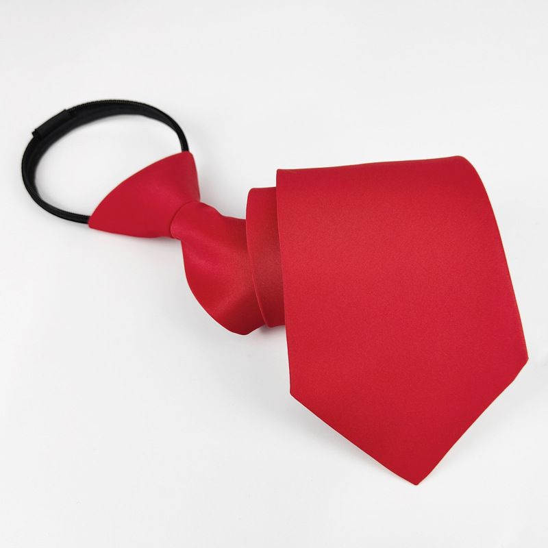 Men's And Women's 8CM Zipper Necktie No Knot Needed Matte Solid Color Easy Pull Business Formal Shirt Wedding_voghion.com
