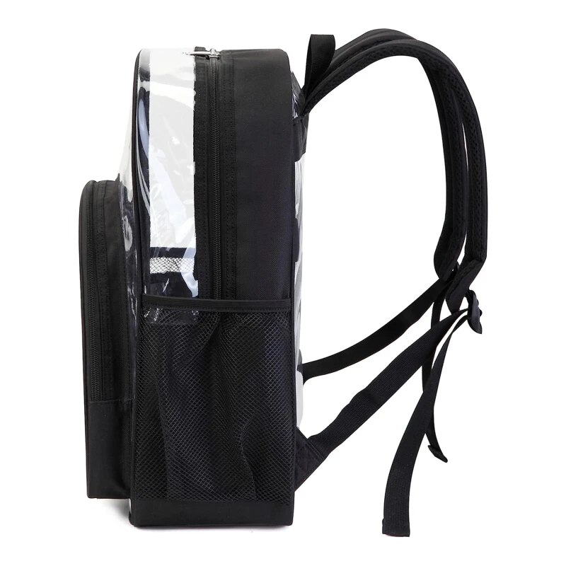 Borsa da scuola impermeabile per ragazza, di grande capacità, solida e trasparente, borsa in plastica trasparente alla moda da uomo_voghion.com