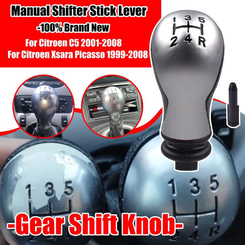 Pomello del cambio manuale a 5 velocità Car Styg Leva del cambio Testa della penna per Citroen C5 2001-2008 Xsara 1999-2008 Con adattatore_voghion.com