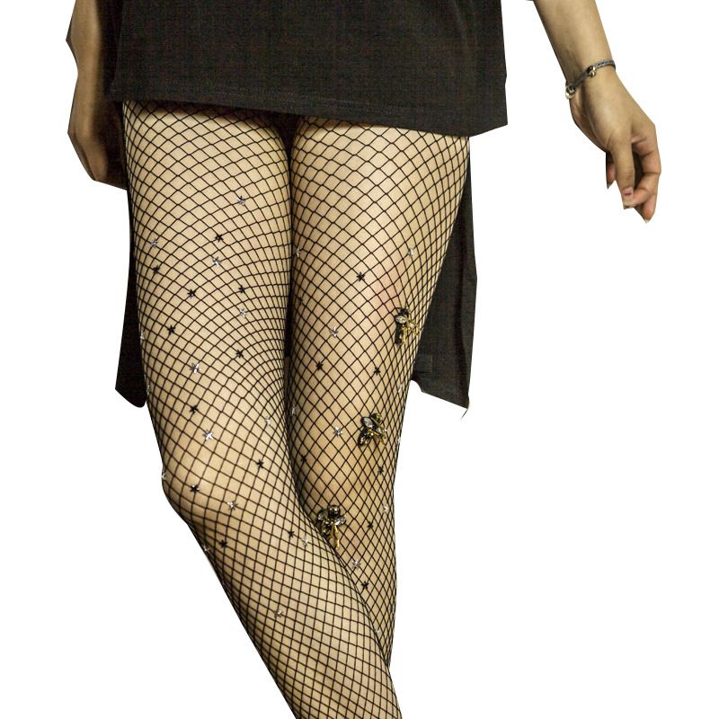 2025d Neue Sexy Strass Fischnetz Strumpfhosen Große Kleine Mesh Strumpfhosen Basis Strümpfe_voghion.com