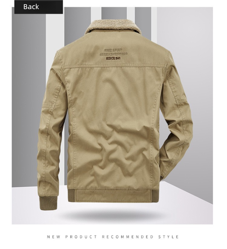 Nuova giacca invernale da uomo con colletto rovesciato, tasche multiple, foderata in pile, spesso, cappotto casual in cotone per giovani_voghion.com