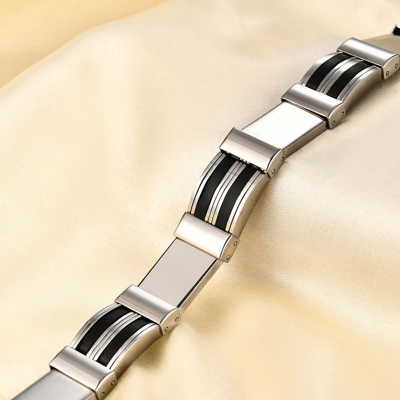 Women's Jewelry Fashion Stainless Steel Bracelet Punk Multi Layer Simple Versatile Silicone Bracelet_voghion.com