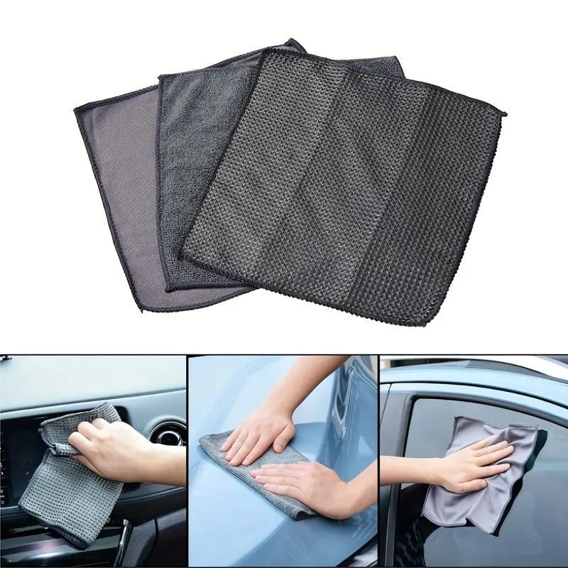 9-Piece Cleaning Tool Set Car Wash Gloves Polishing Waxing Sponge Wiping Towel_voghion.com
