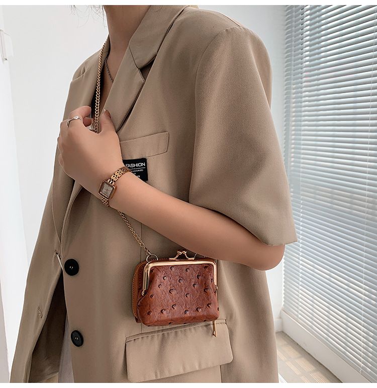 Torebka damska na jedno ramię, wzór strusia, mała torebka typu crossbody, tekstura popularna_voghion.com