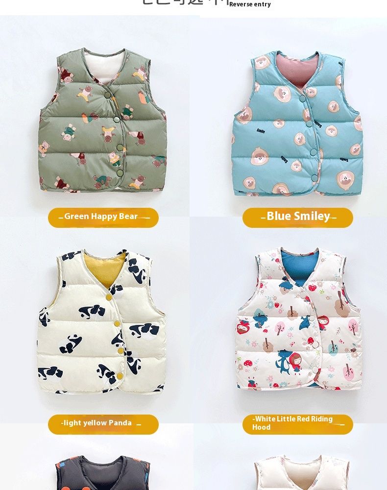 Baby Vest 90 White Duck Down Children's Light Thin Tank Top Outer Clothes for Boys Girls Autumn and Winter Camry_voghion.com