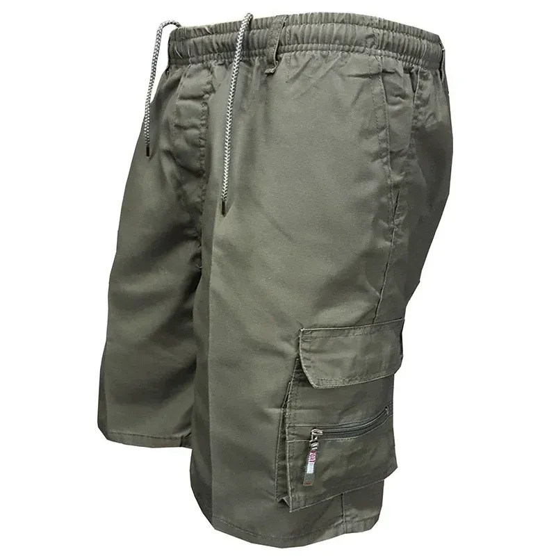 Herrshorts med EKG-tryck och hjärtslag – taktisk design med fyra fickor, snabbtorkande, rynkfria tyg och förstärkt stretch._voghion.com