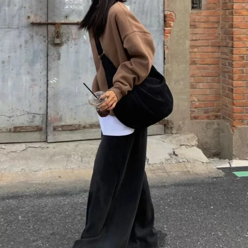 Womens Handbags - Large Capacity Canvas Dumpling Bag, Fashionable Shoulder Crossbody Bag Students, Lightweight For Daily_voghion.com