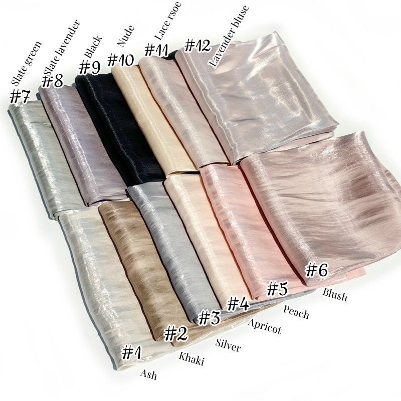 Novo lenço longo de seda brilhante e respirável, estilo transfronteiriço, com estampa de chiffon, cor sólida, simples, malaio, indonésio, para mulheres_voghion.com