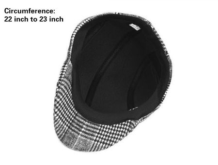 Chapeau de journal Ivy Ascot Jockey Club chauffeur de taxi Gatsby chapeau Plaid laine à chevrons conduite de Golf_voghion.com