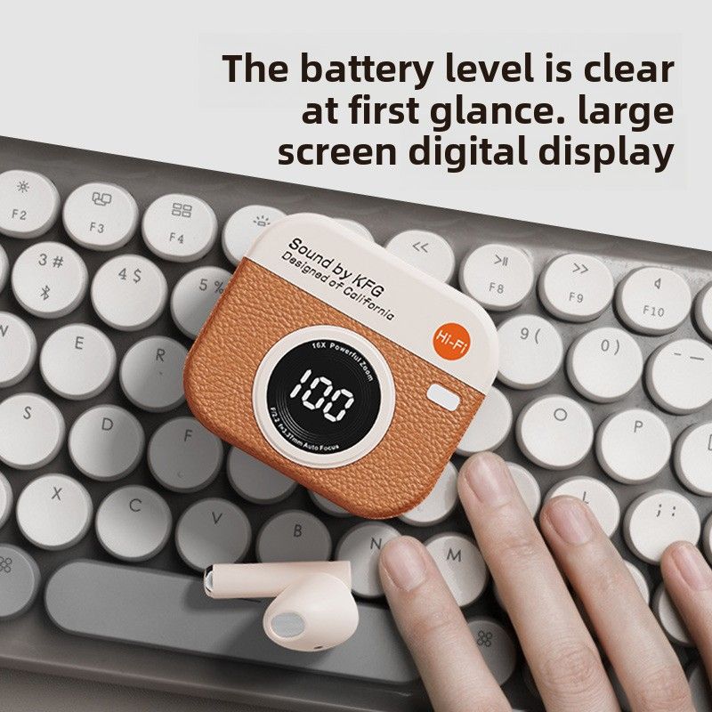Q86 retro camera in-ear e-sports bluetooth headset ANC noise reduction no delay wireless headset_voghion.com