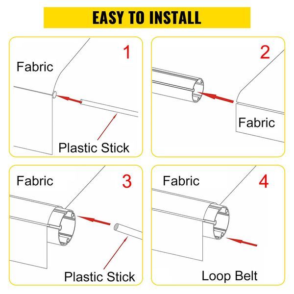 RV Awning 17' Camper Awning Fabric, Trailer Awning Canopy Patio Camping Car Awning, Durable 15oz Vinyl Roller Tube For RV, Van, SUV, Patio Awning R_voghion.com