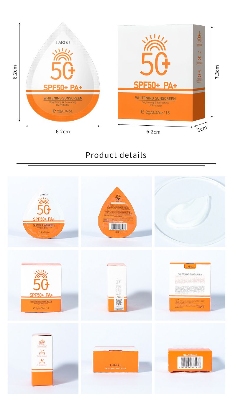 LAIKOU Sunscreen 2g*15 Pieces Boxed Moisturizing Summer Isolation Cream_voghion.com
