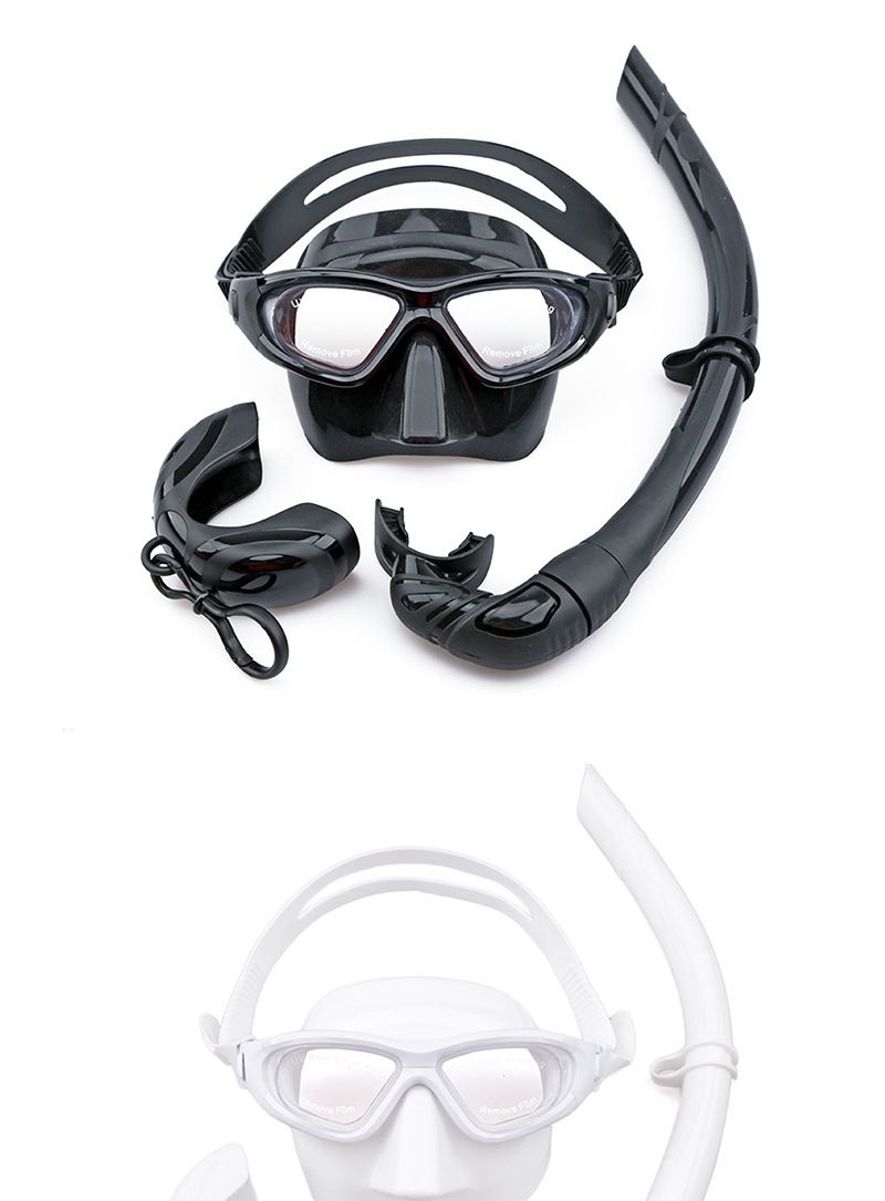 Nuovo curg portatile pieghevole tutto in silicone per nuoto, pesca e immersioni, due maschere da tesoro, specchio facciale, tubo di respirazione_voghion.com