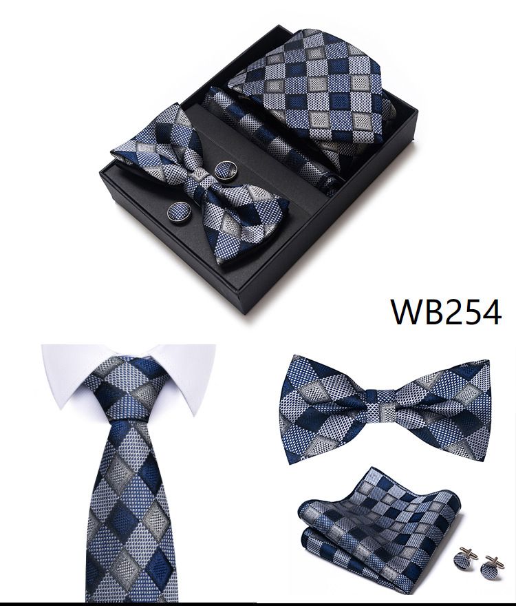 Gravatas e lenços masculinos, conjunto de gravatas masculinas, caixa de presente, 6 peças, gravata formal de negócios, fabricante de guangzhou_voghion.com