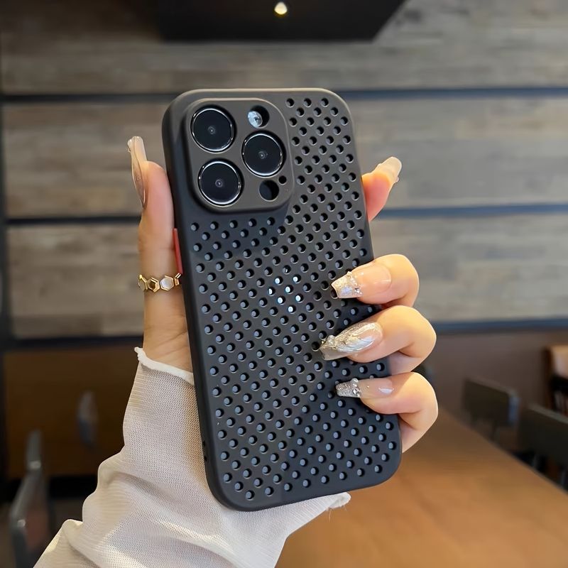 Summer Heat Dissipation Breathable Heat Dissipation Phone Case for 13 12 11 Pro XS Max XR Mini 7 8 Plus SE2020 Candy Color Soft TPU Phone Case_voghion.com