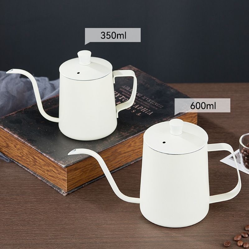 304 Stainless Steel 350ML With Lid Thickened Mini Long Spout Narrow Mouth Drip Coffee Pour Over Kettle_voghion.com