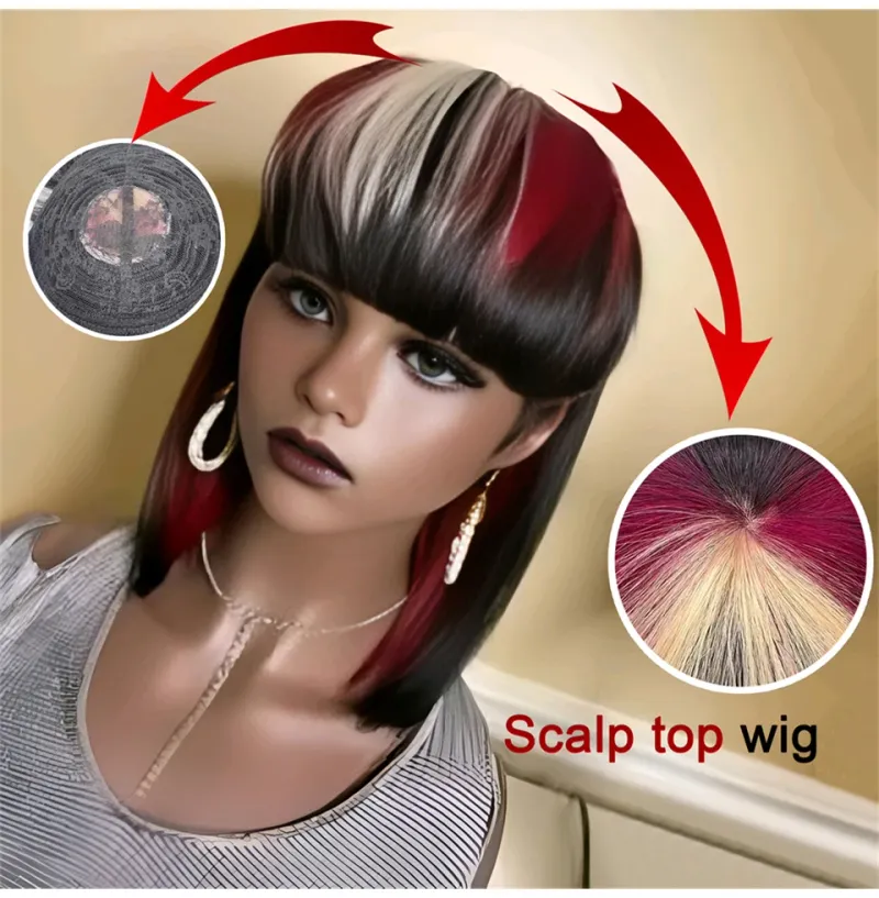 Parrucca mullet con capelli umani Remy brasiliani_voghion.com