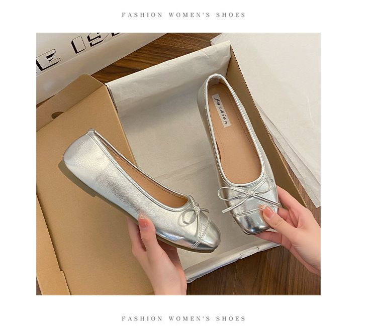Evening Wind Bow Flat Shoes One-pedal Single Shoes Japanese Grandma Shoes Spring And Summer Doudou Shoes Mother Women's Shoes Ladyshoes_voghion.com