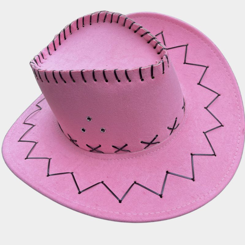 Western Cowboy Sommer Unisex Schutz Stil Ritter Breite Krempe Strand Sonnenhut Wildleder_voghion.com