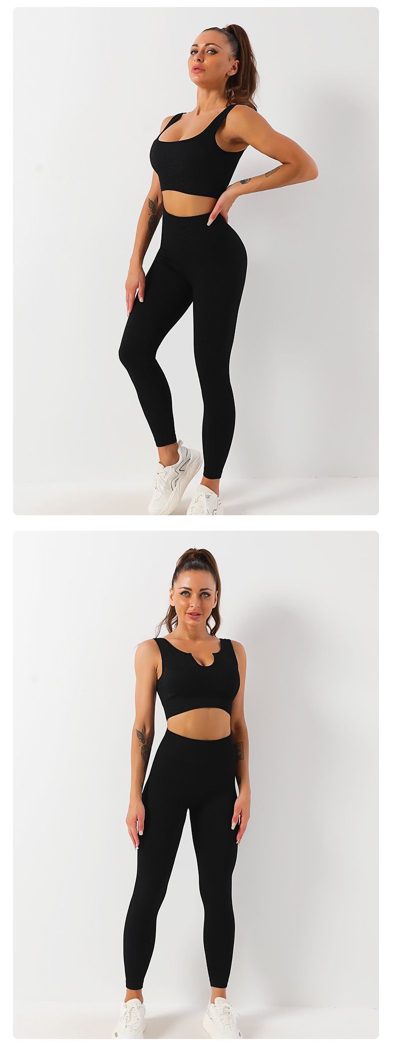 Quick-Drying Clothing Set Shockproof Sports Bra Vest Yoga Pants Fitness Trousers_voghion.com