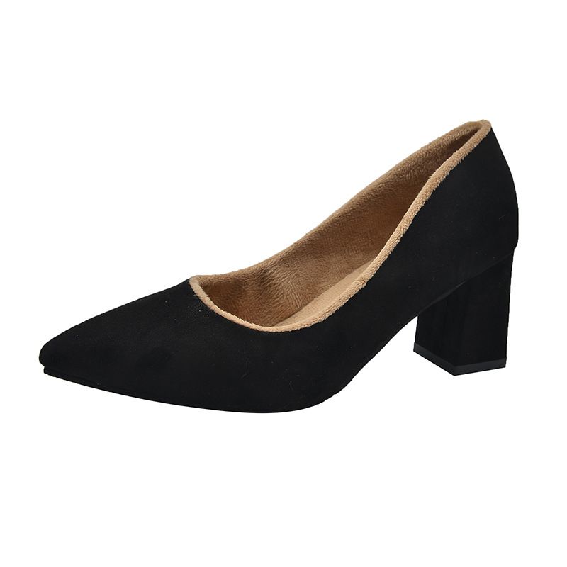 2024 Nuove scarpe da lavoro comode per le donne, scarpe eleganti semplici e basse per il pendolarismo con fodera in pile, moda calda_voghion.com