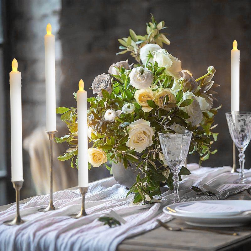 THIKIN Flammenlose LED-Kerzen mit Fernbedienung – Dekorative Lichter mit langem Stab für Hochzeit, Kirche, Weihnachten, Heimdekoration_voghion.com