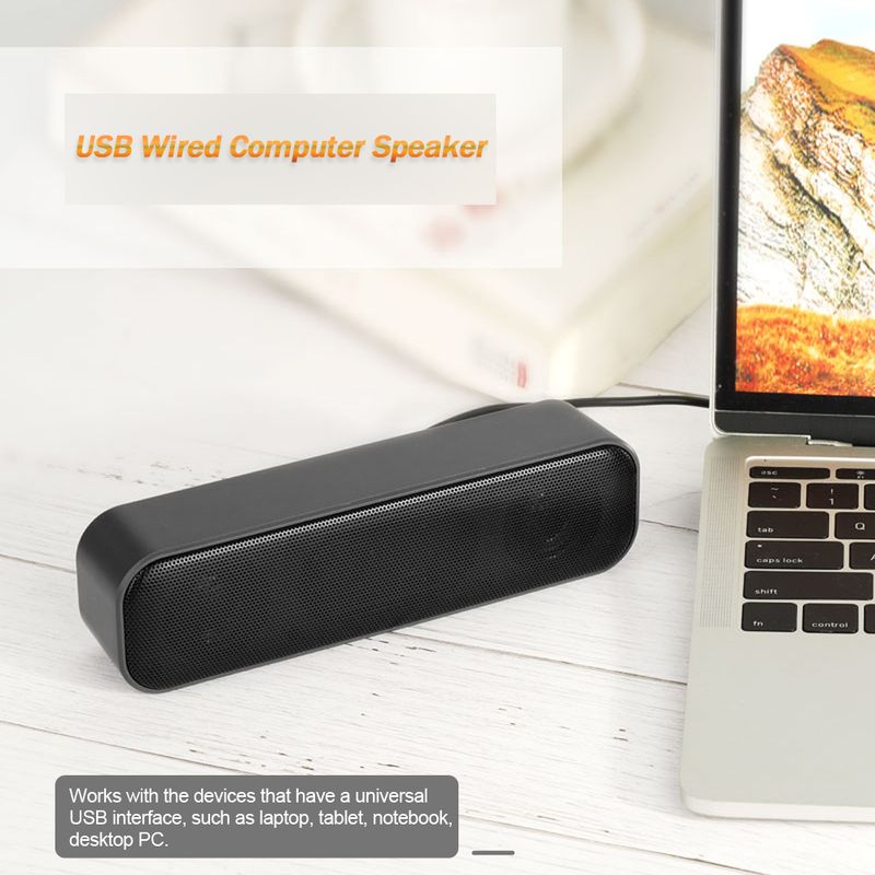 HK-5008 USB Powered Soundbar Speaker Wired Computer Sound Box for TV Desktop Laptop with 2 Subwoofers Music Player_voghion.com