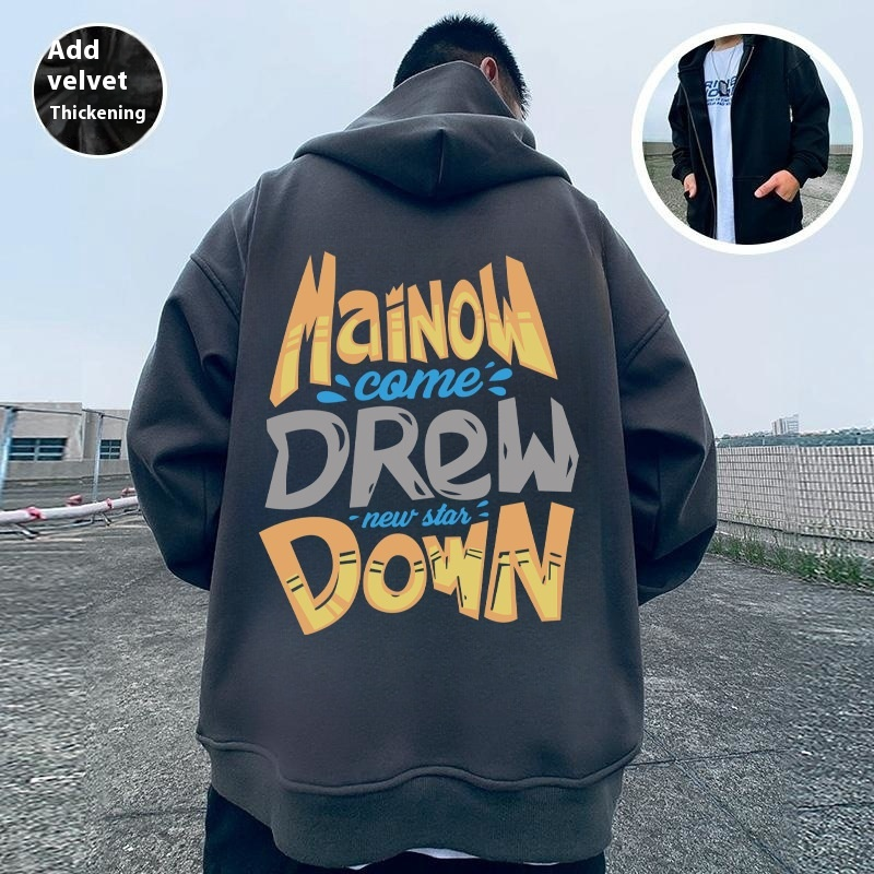 Megztinis vyrams, pliušinis, storu užtrauktuku, putlus, didelis, gobtuvu, dideliu raštu, kardiganas, 8XL_voghion.com