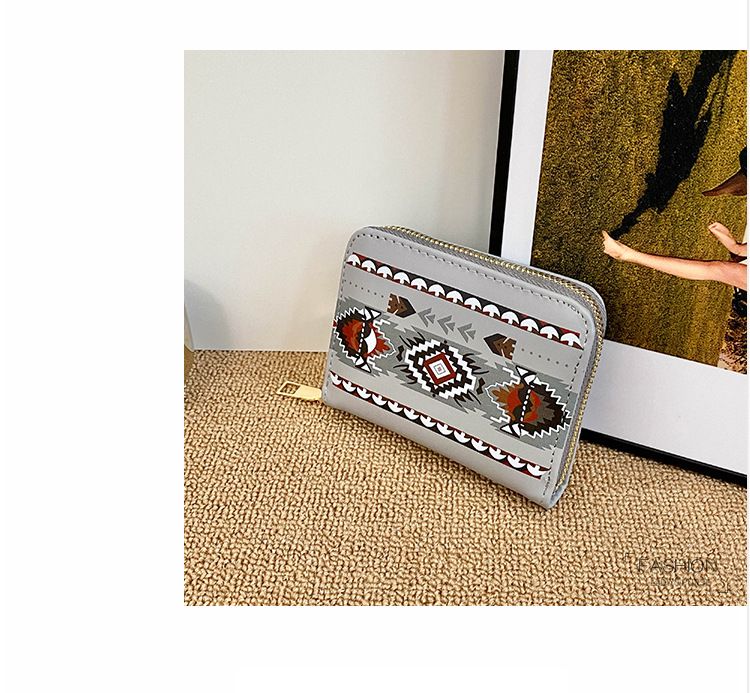 Torby damskie Nowa krótka damska portmonetka w stylu nadrukowanej torby do przechowywania Duża pojemność z wieloma przegródkami na karty Mini torba na karty_voghion.com