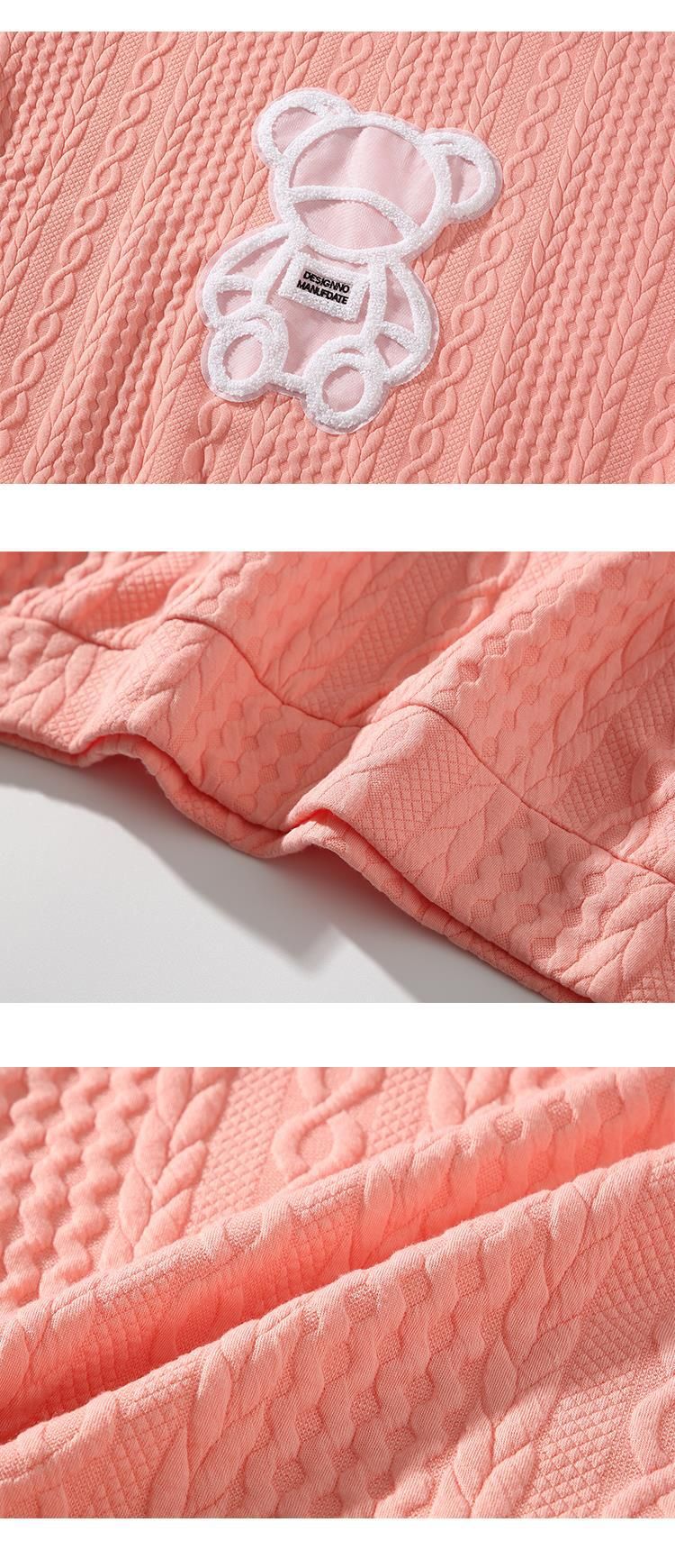 Herrenbekleidung 2024 NEU Herbst Neue Rundhals Bär Patch Pullover Lose Paar Mode Trend Jacke Männer_voghion.com