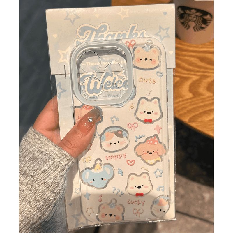 Collezione di animali adatta per iPhone 16PROMAX Custodia per telefono iPhone 15 Design Sense 14 Carino 13 Trasparente_voghion.com