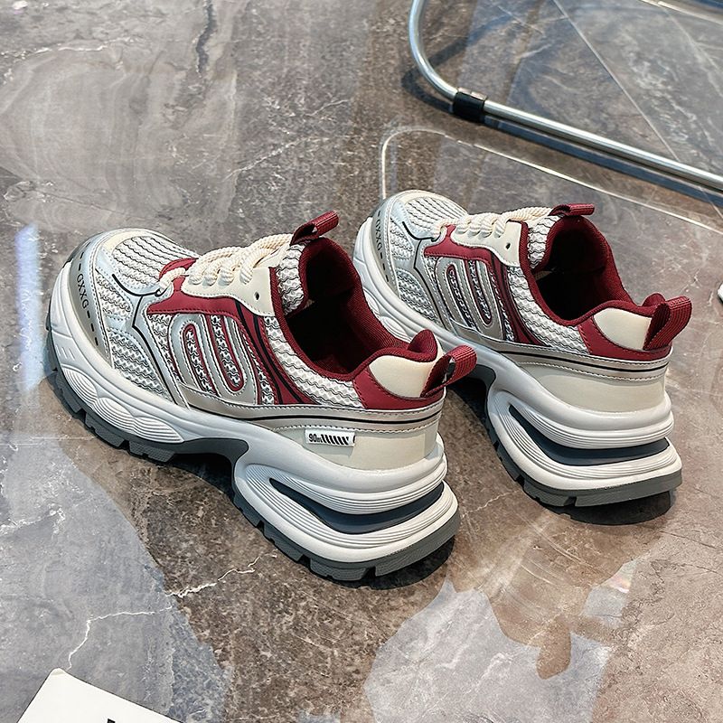 Europäische Echtem Leder Dicken Sohlen Papa Für Frauen 2025 Frühen Frühling Koreanische Version Vielseitig Atmungsaktiv Casual Mesh_voghion.com