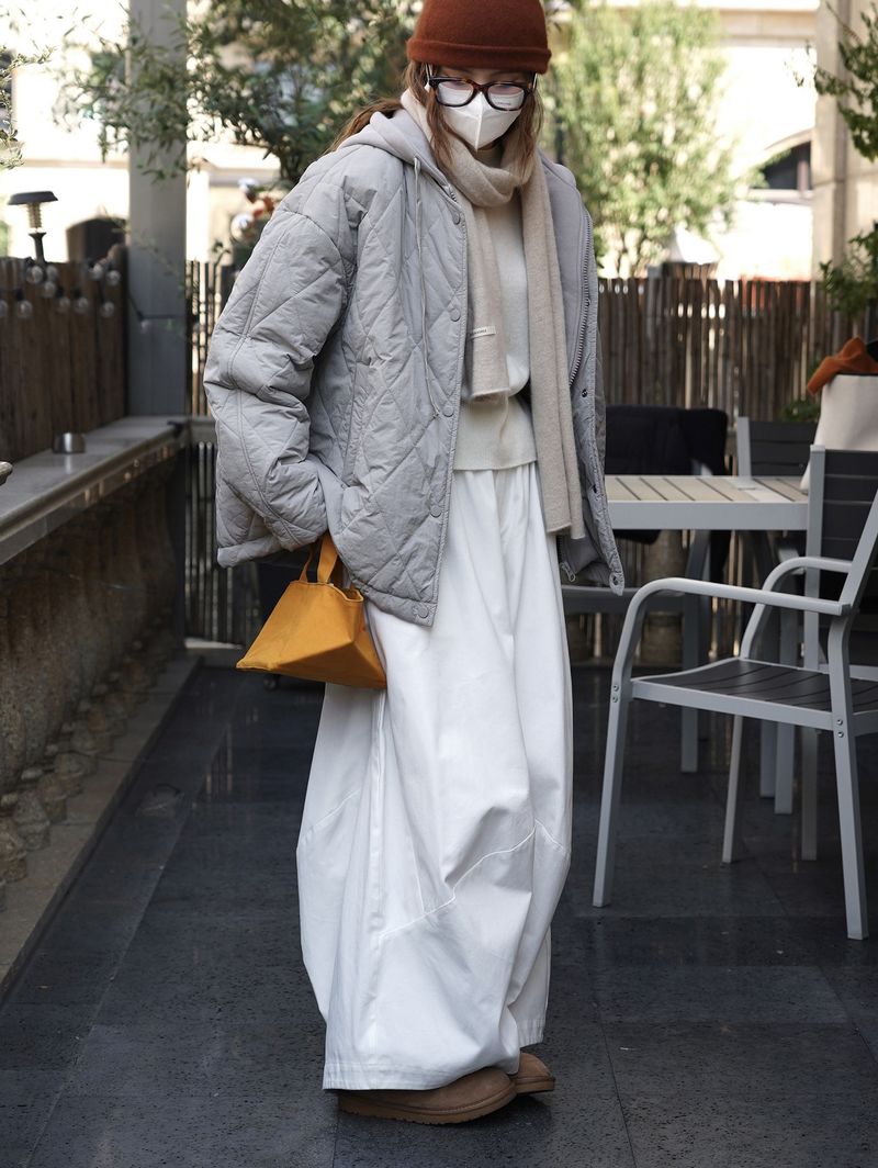 Giacca corta monopetto con cappuccio e motivo a rombi, stile Louvre, per ragazza, invernale, nuova, giapponese, morbida e ampia_voghion.com